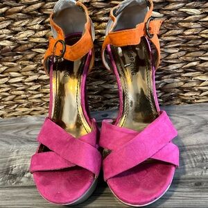 Pink/orange heels by Call it spring size 7
